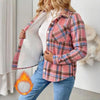 Checkered Fleece-Lined Shacket with Chest Pockets by FitiqueFit