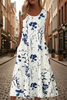 Women's Elegant Floral Print Two-Piece Set – Round Neck Top & Pants by FitiqueFit
