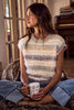 SO ME Soft Fuzzy Multi-Color Stripe Cozy Sweater Top by FitiqueFit