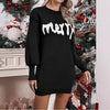Women’s Knitted Round Neck Lantern-Sleeve Pullover Sheath by FitiqueFit