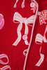 Red Sweet Bow Print Ruffled Short Sleeve Shirt Shorts 2pcs Pajama Set by Wild and Free Boutique