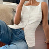 Trendy Square Neck Button Up Vest Top Y2k Going Out Tank Tops by FitiqueFit