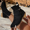 Cross-Strap Side-Zipper Mid-Heel Ankle Boots Women by FitiqueFit