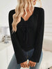 Ribbed Knit Drawstring Long Sleeve T-Shirt by Wild and Free Boutique