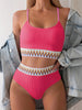 Bikini Scoop Neck High Waist 2 Piece Swimsuit for Women – Chic Solid Color Bikini Set with Contrast Band Detail – Stretchy Comfortable Flattering Swimwear for Beach Pool and Summer Vacation by Stevvex
