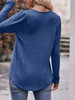 Pleated Square Neck Long Sleeve T-Shirt by Simply Love
