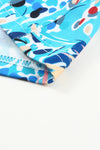 Multicolor Abstract Print Boho Flounce Hem Sleeveless Shirt