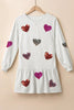 Cute Heart Round Neck Long Sleeve Mini Dress Stylish Dress for Women Girls Simple Charming Dress by Stevvex