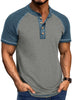 Men's Raglan Henley Color Block T-Shirt