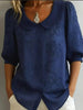 Women's Loose-Fit Retro 3D Embroidered Floral Shirt – Buttoned Casual Top by FitiqueFit