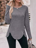 Ribbed Knit Long Sleeve T-Shirt by Simply Love