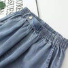Patchwork Embroidered Cropped Harem Pants – Women's Wide Leg High Waist Denim by FitiqueFit