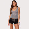 Women's Sequin Deep V-Neck Strappy Tank Top – 3 Colors S–L by FitiqueFit