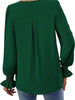 V-Neck Long Sleeve Ruffle Cuff Blouse by Wild and Free Boutique