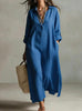Women's Casual Long-Sleeve Linen Shirt Dress – Relaxed Fit by FitiqueFit