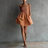 Women's Strapless Tube Mini Dress – Solid Color Elastic Waist by FitiqueFit