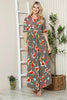 Floral Round Neck Short Sleeve Maxi Tee Dress – Casual and Comfortable Floral Maxi Dress with Relaxed Fit and Short Sleeves by Stevvex