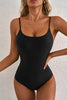 Dearlove Black Thin Strap Strappy Lace-up Open Back One Piece Swimsuit by Wild and Free Boutique