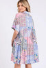 Pink Multicolor Floral Collared Neck Half Sleeve Mini Shirt Dress Feminine Floral Print Dress for Women by Stevvex