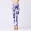 💜 Marble Print High-Waist Yoga Leggings – Sculpted Fit in Bold Purple by FitiqueFit