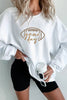 Black Football Graphic Game Day Embroidered Corded Sweatshirt by Wild and Free Boutique