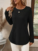 Plus Size Casual Waffle Knit Long Sleeve T-Shirt by Simply Love