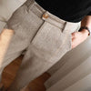 Women's Solid Color Wool-Like Tapered Trousers | Classic Ankle-Length Pants by FitiqueFit