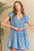 New Summer Printed V-Neck Ruffle Sleeve Mini Dress For Summer – Feminine Floral Print Dress, Stylish, Fashionable, Flirty & Fun by Stevvex