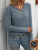 Ribbed Knit Long Sleeve Button Detail T-Shirt by Simply Love