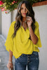 Golden Glow Women's Casual Summer Sleeve Wrap V Neck Draped Blouses by Wild and Free Boutique