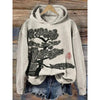 Women’s Printed Hooded Long Sleeve Pullover Sweatshirt by FitiqueFit