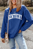Dark Blue Raised Rib KENTUCKY/ Leopard KY Printed Sweatshirt by Wild and Free Boutique