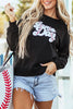 Letter Graphic Round Neck Long Sleeve Sweatshirt by Wild and Free Boutique
