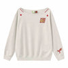 Women’s Slanted Shoulder Embroidered Long-Sleeve Top by FitiqueFit