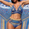 Women's Split Cross Strap Retro Ethnic Style Swimsuit