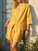 Women's V-Neck Top & High-Waist Wide-Leg Shorts Two-Piece Set by FitiqueFit