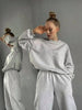 Women's Crewneck Sweatshirt & Jogger Pants Two-Piece Set – Loose Fit by FitiqueFit