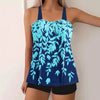 Split Leaf Print Bikini Swimsuit Plus Size