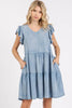 New Summer V-Neck Ruffled Cap Sleeve Mini Dress For Women – Fluttering, Trendy, Feminine, Elegant & Playful Style by Stevvex