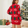 Women’s Red Christmas Knit Pullover Dress by FitiqueFit
