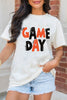White GAME DAY Funny Letter Printed Casual Tee by Wild and Free Boutique