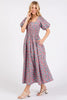 New Summer Smocked Floral Square Neck Puff Sleeve Midi Dress – Vintage-Inspired, Feminine, Trendy, Romantic, and Flattering Fit by Stevvex