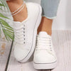Women's Lace-Up Canvas Sneakers – Lightweight Flat Low-Top by FitiqueFit