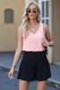 Light Pink Eyelet Knit Patterned Loose V Neck Tank Top by Wild and Free Boutique