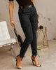 Ankle-length Low-rise Solid-color Cargo Pants With Pockets These Are Slim-fit Leggings by My Store
