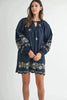 Embroidered Long Sleeve Peasant Mini Dress For Women – Embroidered Mini Dress, Long Sleeve Peasant Dress, Bohemian Dress, Casual Peasant Dress, Timeless Elegance Dress by Stevvex