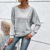 Women’s Textured Round-Neck Long-Sleeve Pullover by FitiqueFit