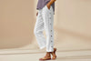 Cropped Pants With Decorative Buttons Along the Side Seams by FitiqueFit