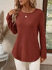 Plus Size Casual Waffle Knit Long Sleeve T-Shirt by Simply Love