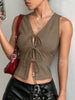 Tied Front V-Neck Tank